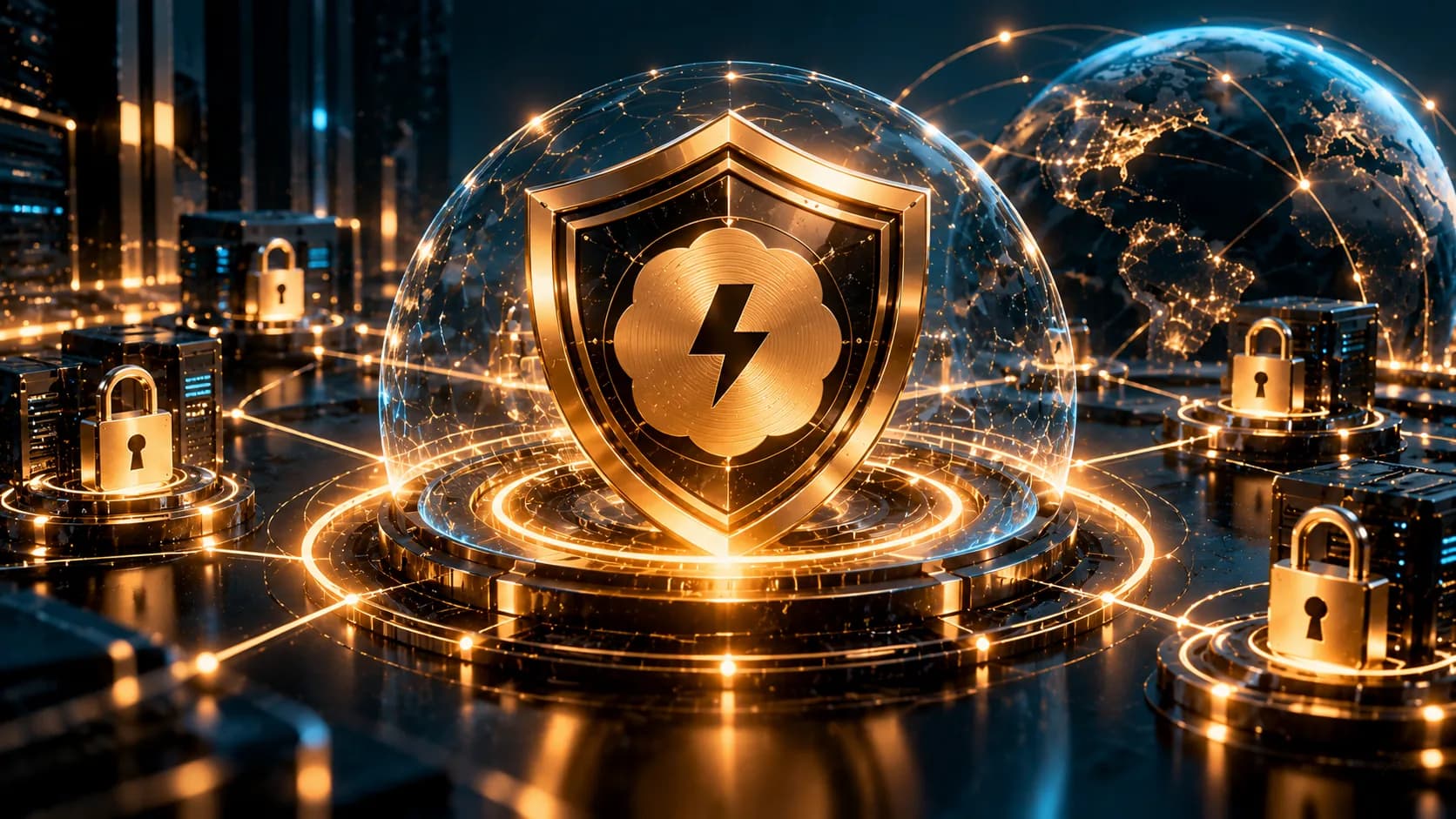 Conceptual shield and locks with RCC identity, not verified security controls